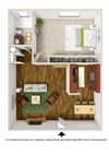 1 bedroom 1 bathroom 3D 1 bedroom 1 bathroom 3D